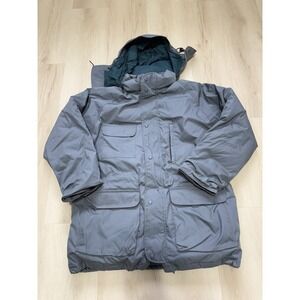 Vintage Eddie Bauer Jacket Mens L Gore-Tex Goose Down Parka Grey Hooded Coat 90s